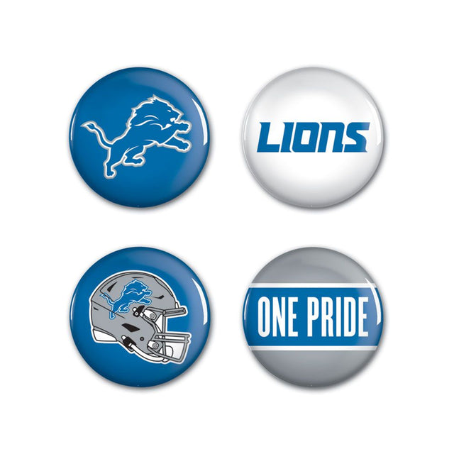 Botones de los Detroit Lions, paquete de 4