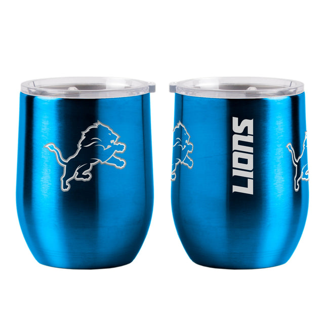 Vaso de viaje curvo de acero inoxidable de 16 oz de los Detroit Lions