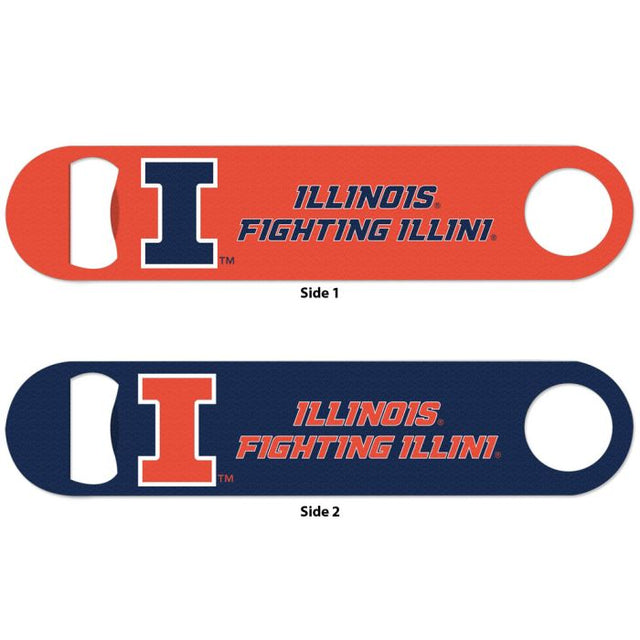 Abridor de botellas de metal de 2 lados de Illinois Fighting Illini