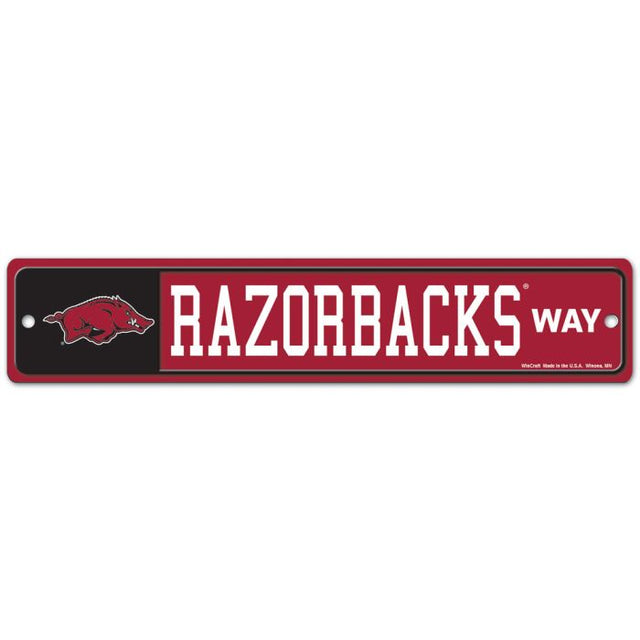 Letrero de calle o zona de Arkansas Razorbacks, 3,75" x 19"