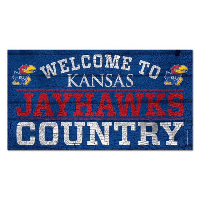 Kansas Jayhawks Wood Sign 13"x24" 1/4" thick