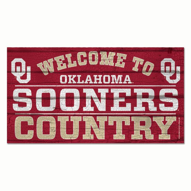 Oklahoma Sooners Wood Sign 13"x24" 1/4" thick