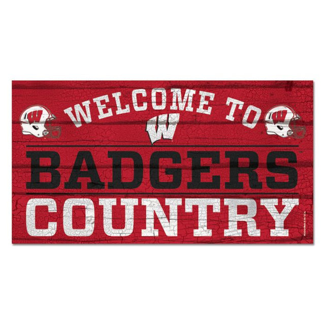 Letrero de madera de Wisconsin Badgers, 13" x 24", 1/4" de grosor