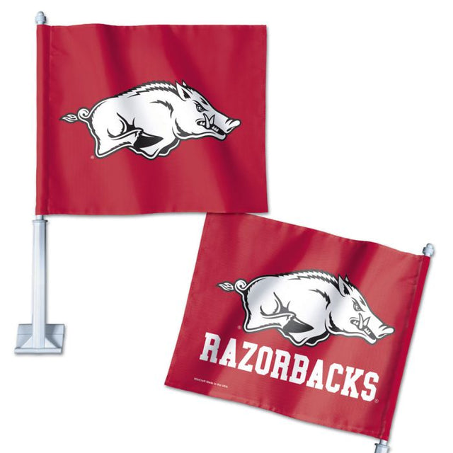 Bandera para auto de Arkansas Razorbacks, 11,75" x 14"