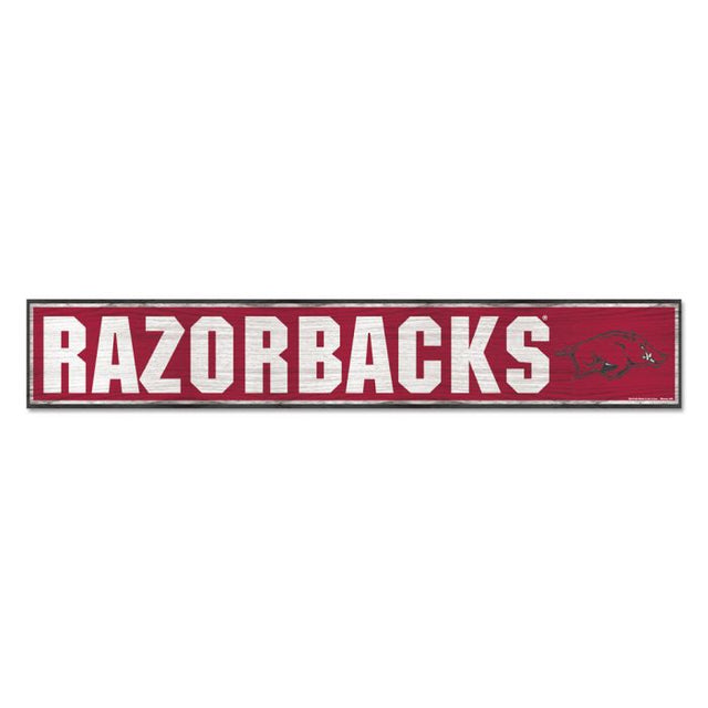 Letrero de madera de Arkansas Razorbacks, 6" x 36", 3/8" de grosor