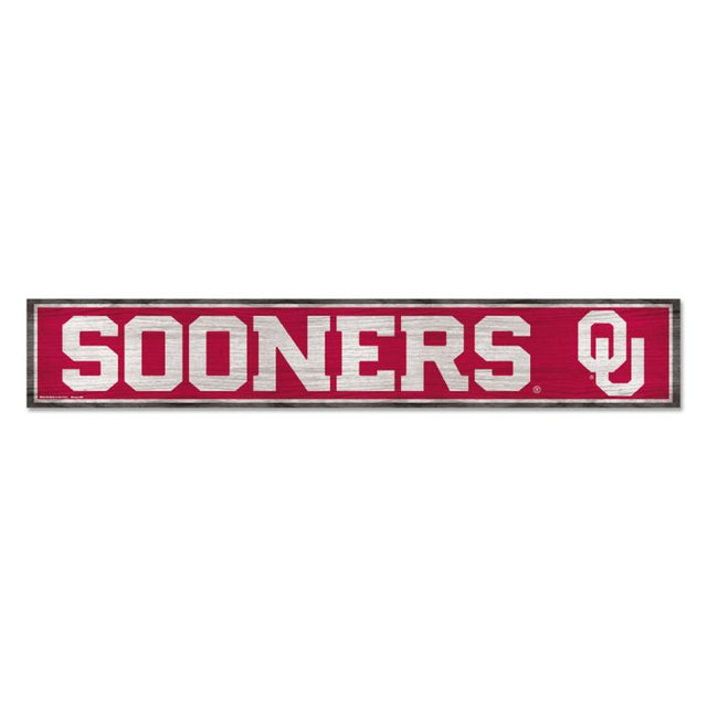 Oklahoma Sooners Wood Sign 6"x36" 3/8" thick