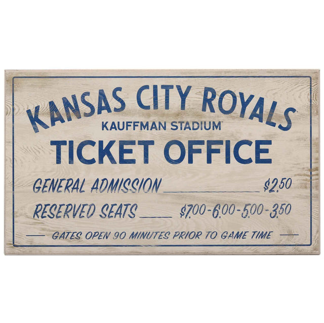 Decoración de pared de madera con diseño de taquilla vintage de los Kansas City Royals