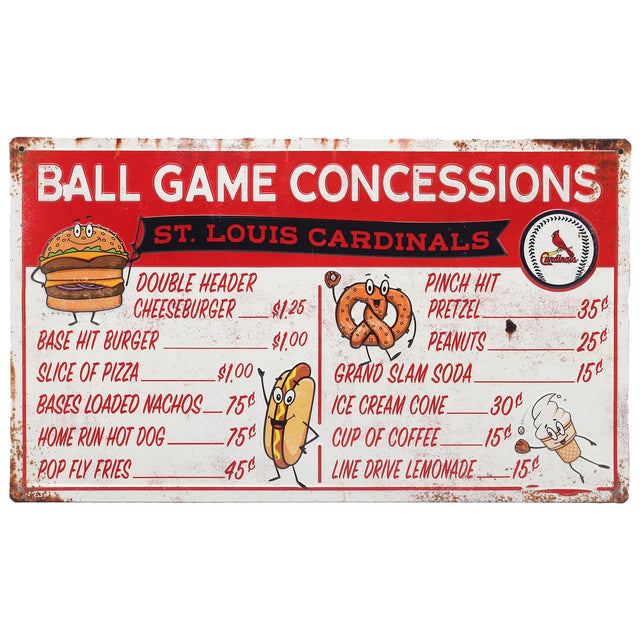 St. Louis Cardinals Ball Park Concessions Metal Sign