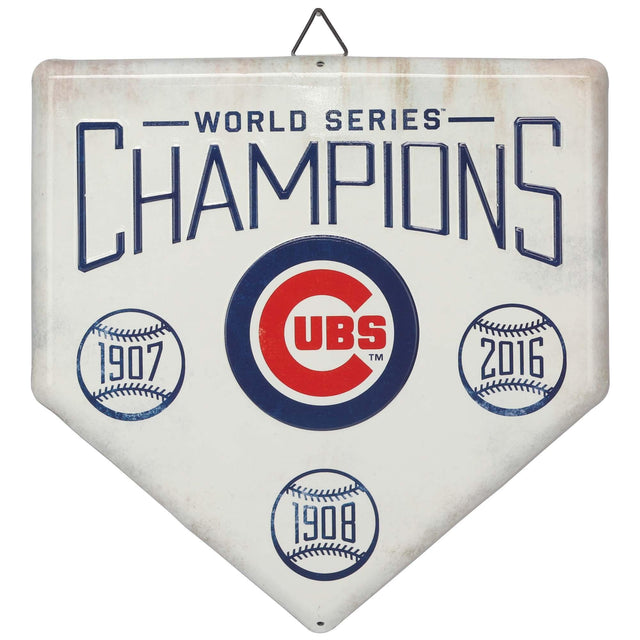 Chicago Cubs Home Plate Metal Wall Decor