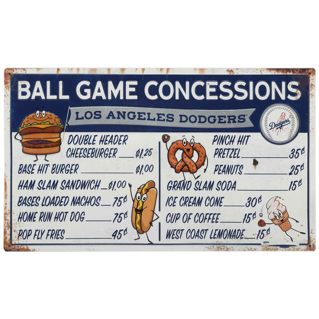 Los Angeles Dodgers Ball Park Concessions Metal Sign