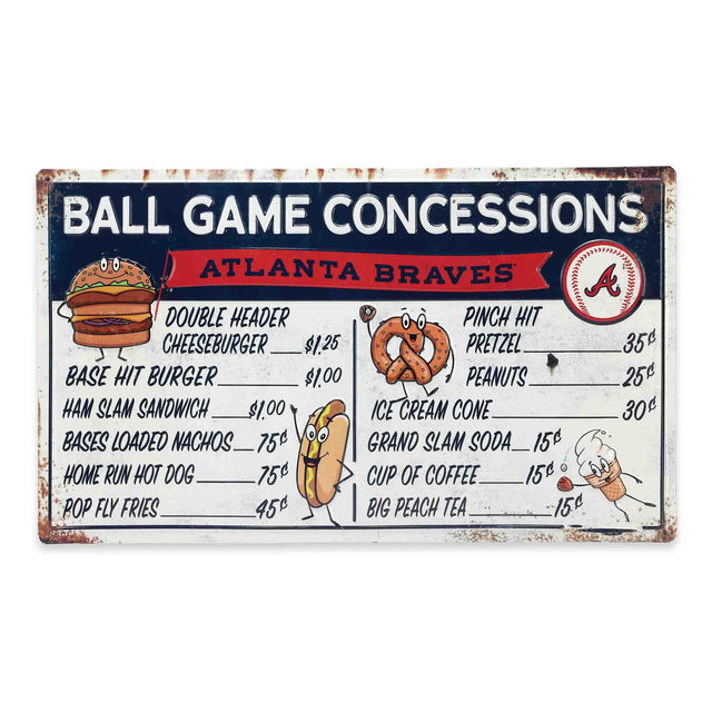 Atlanta Braves Ball Park Concessions Metal Sign