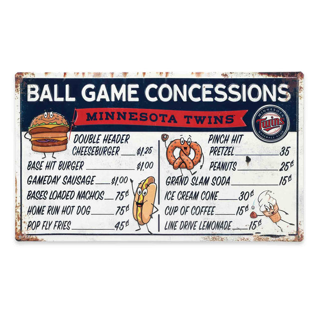 Minnesota Twins Ball Park Concessions Metal Sign