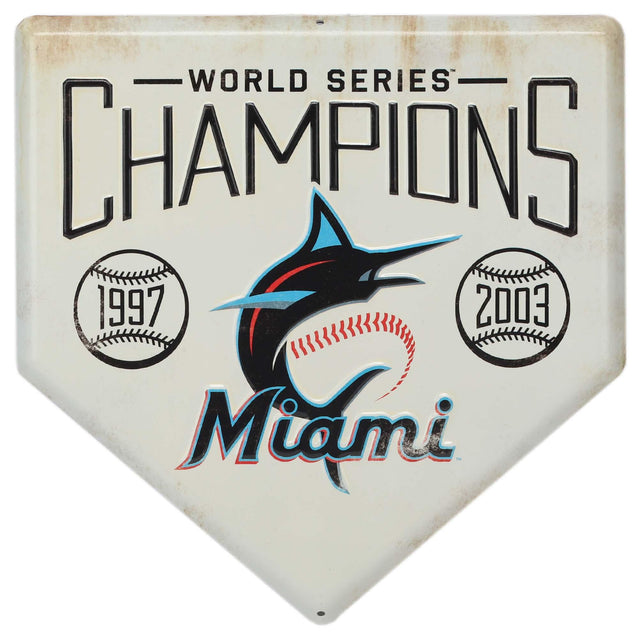 Miami Marlins Home Plate Metal Wall Decor