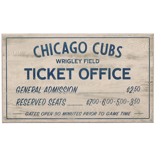 Chicago Cubs Vintage Ticket Office Wood Wall Decor