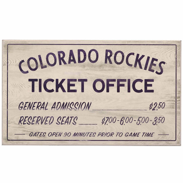 Colorado Rockies Vintage Ticket Office Wood Wall Decor