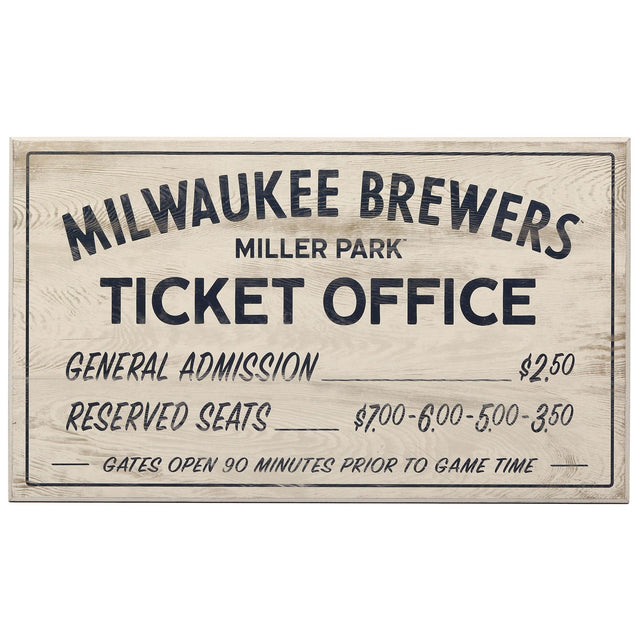 Milwaukee Brewers Vintage Ticket Office Wood Wall Decor