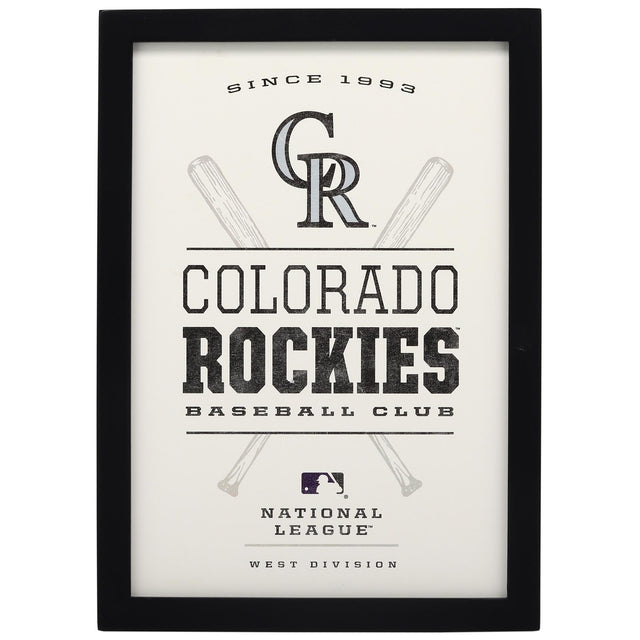 Colorado Rockies Baseball Framed Wood Wall Decor