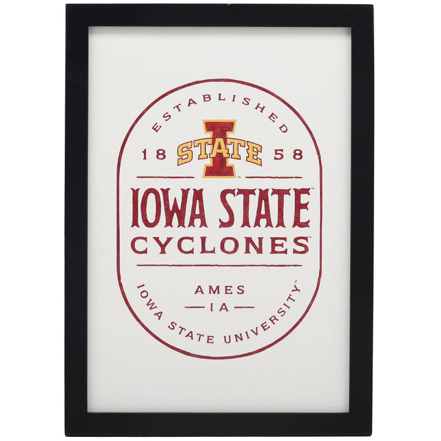 Iowa State University Badge Framed Wood Wall Decor