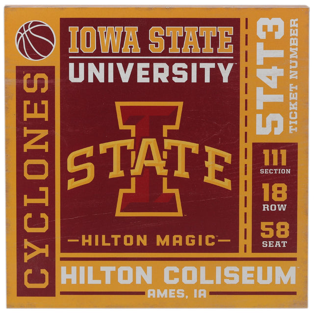 Iowa State University Ticket Wood Wall Decor