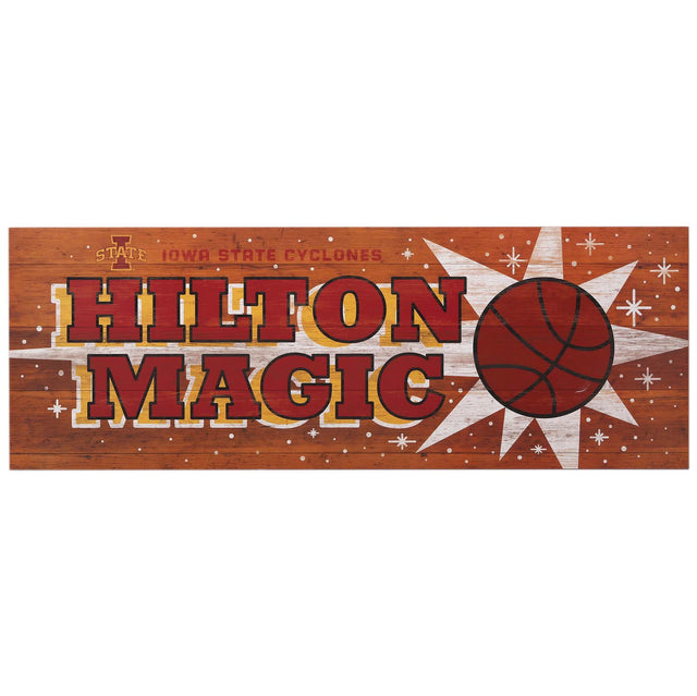 Iowa State University Hilton Magic Basketball Wood Wall Decor