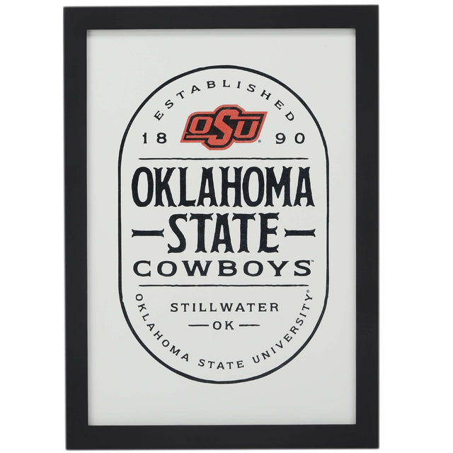 Oklahoma State University Badge Framed Wood Wall Decor