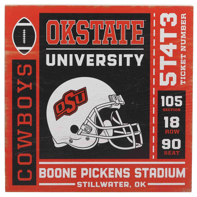 Oklahoma State University Ticket Wood Wall Decor