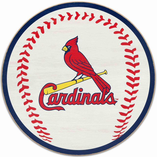St. Louis Cardinals Logo Baseball Round Wood Wall Decor
