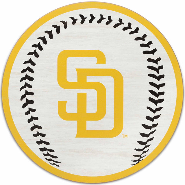San Diego Padres Logo Baseball Round Wood Wall Decor