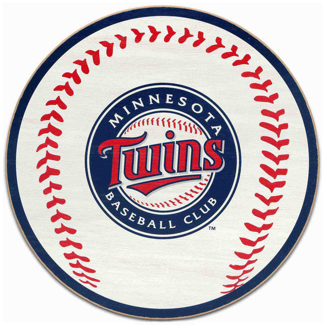 Minnesota Twins Logo Baseball Round Wood Wall Decor
