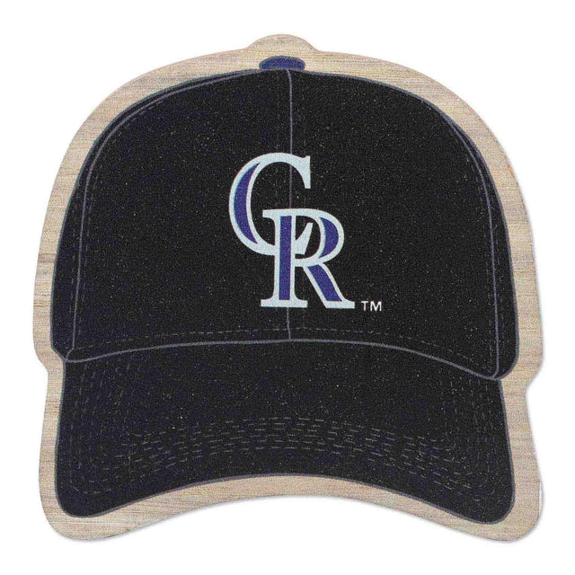 Colorado Rockies Baseball Cap Wood Magnet