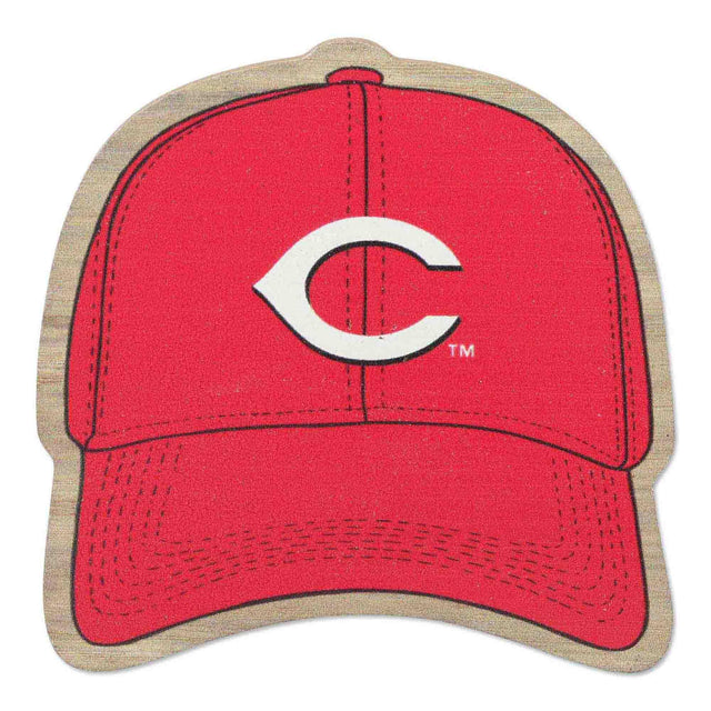 Cincinnati Reds Baseball Cap Wood Magnet