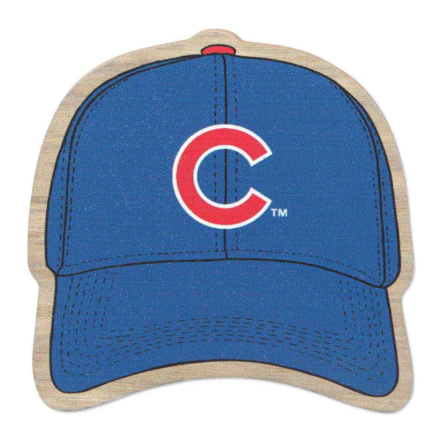 Chicago Cubs Baseball Cap Wood Magnet