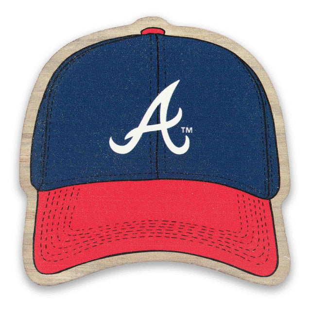 Atlanta Braves Baseball Cap Wood Magnet