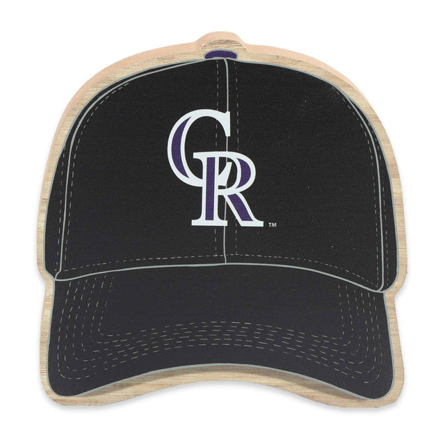 MLB Colorado Rockies Ballcap Tabletop Wood Decor