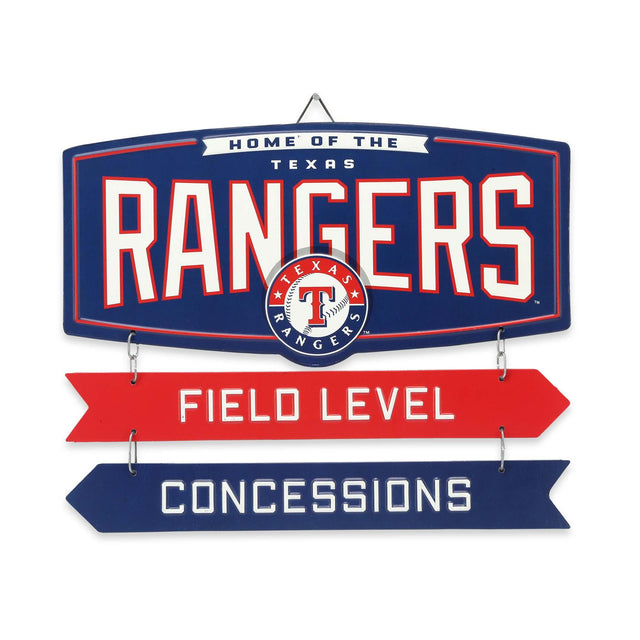Texas Rangers Field Level Concessions Metal Sign