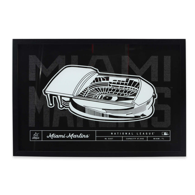 Miami Marlins Stadium Glass Framed Wall Decor