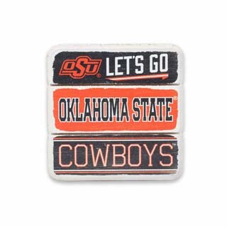Oklahoma State University Planked Wood Magnet