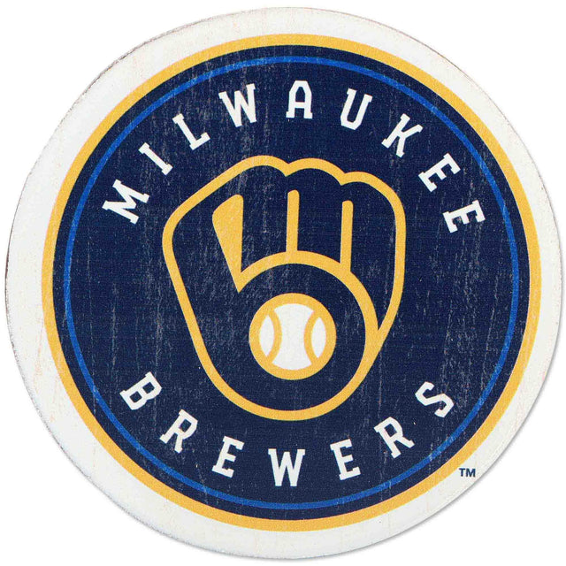 Milwaukee Brewers Logo Wood Magnet