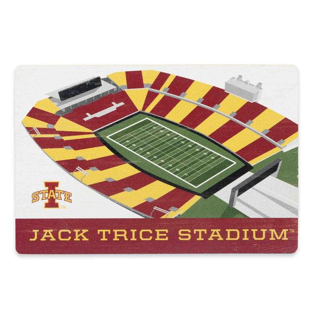 Iowa State University Jack Trice Stadium Wood Magnet