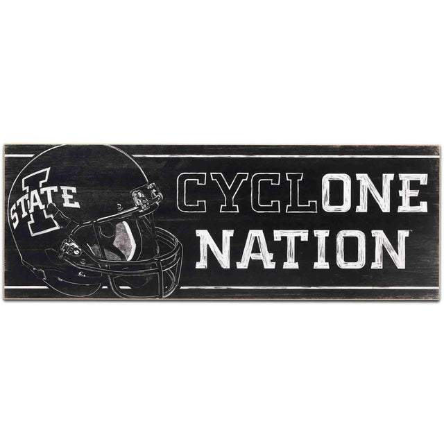 Iowa State University Cyclone Nation Banner Wood Wall Decor