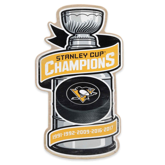 Pittsburgh Penguins Stanley Cup 1991-2017 Wood Wall Decor