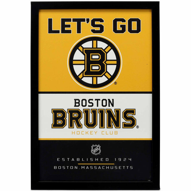 Boston Bruins Team Spirit Framed Wood Wall Decor