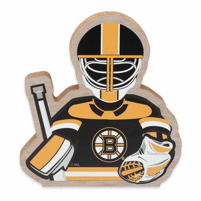 National Hockey League NHL Boston Bruins Goalie Tabletop Wood Decor