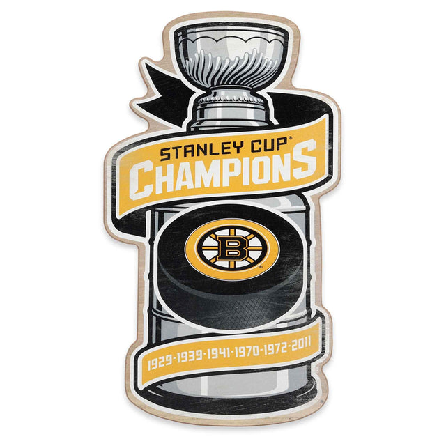 Boston Bruins Stanley Cup 1929-2011 Wood Wall Decor