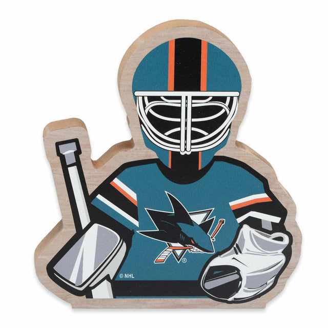 National Hockey League NHL San Jose Sharks Goalie Tabletop Wood Decor