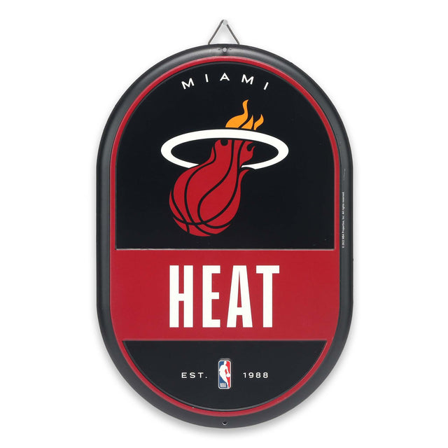 Miami Heat Team Spirit Oval Metal Sign