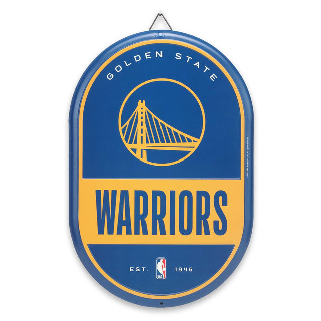 Golden State Warriors Team Spirit Oval Metal Sign