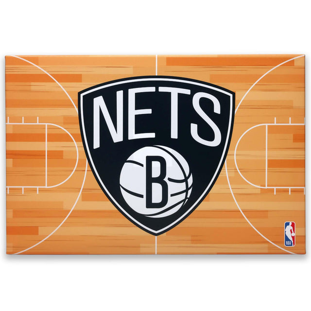 Decoración de pared en lienzo con la cancha de los Brooklyn Nets