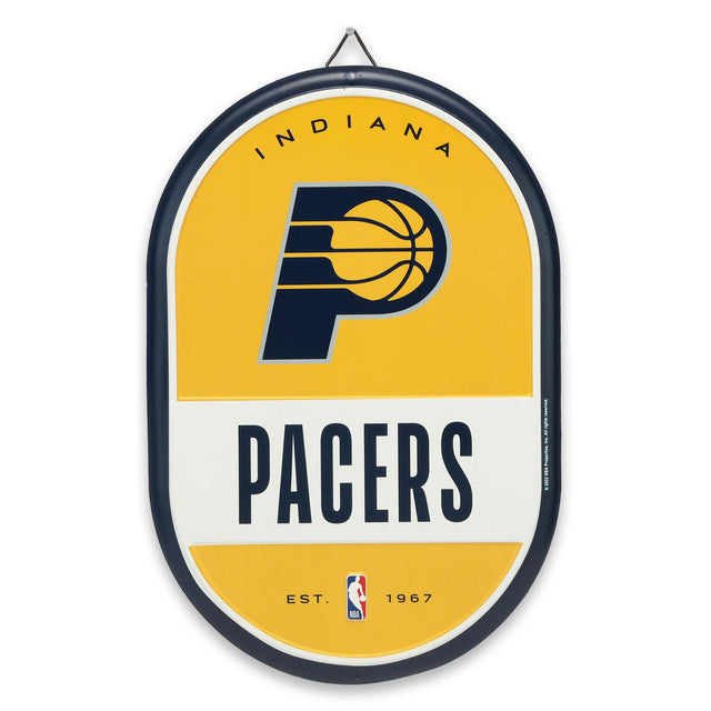 Indiana Pacers Team Spirit Oval Metal Sign