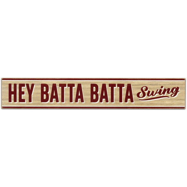 Hey Batta Batta Swing Baseball Wood Wall Decor